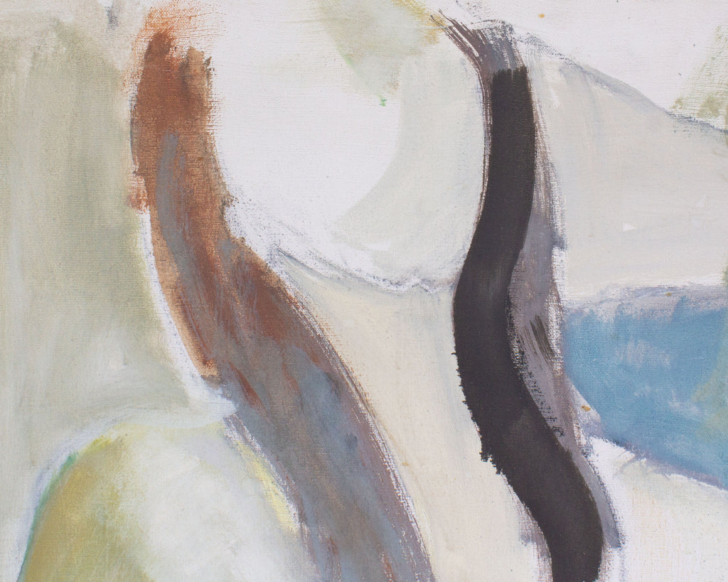 June Skowronski Onesti Signed Oil on Canvas Abstract Nude Painting