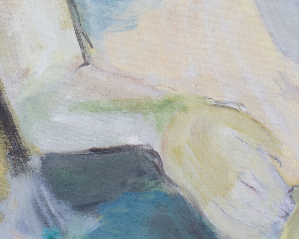 June Skowronski Onesti Signed Oil on Canvas Abstract Nude Painting