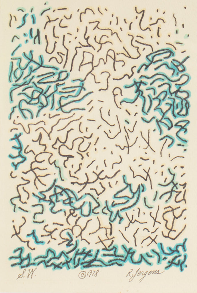 Robert Jergens Signed 1978 Abstract Ink Marker Drawing