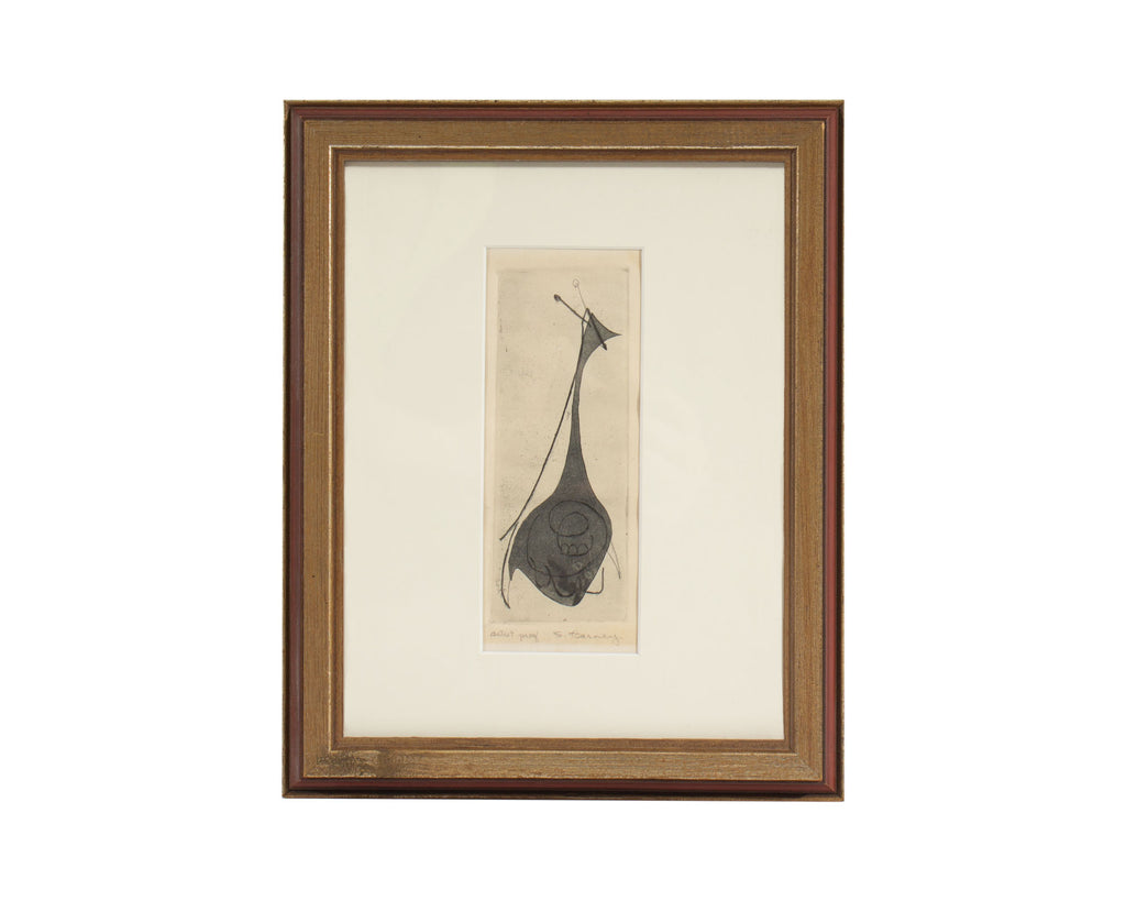S. Barnery Signed Mid-Century Abstract Artist’s Proof Aquatint