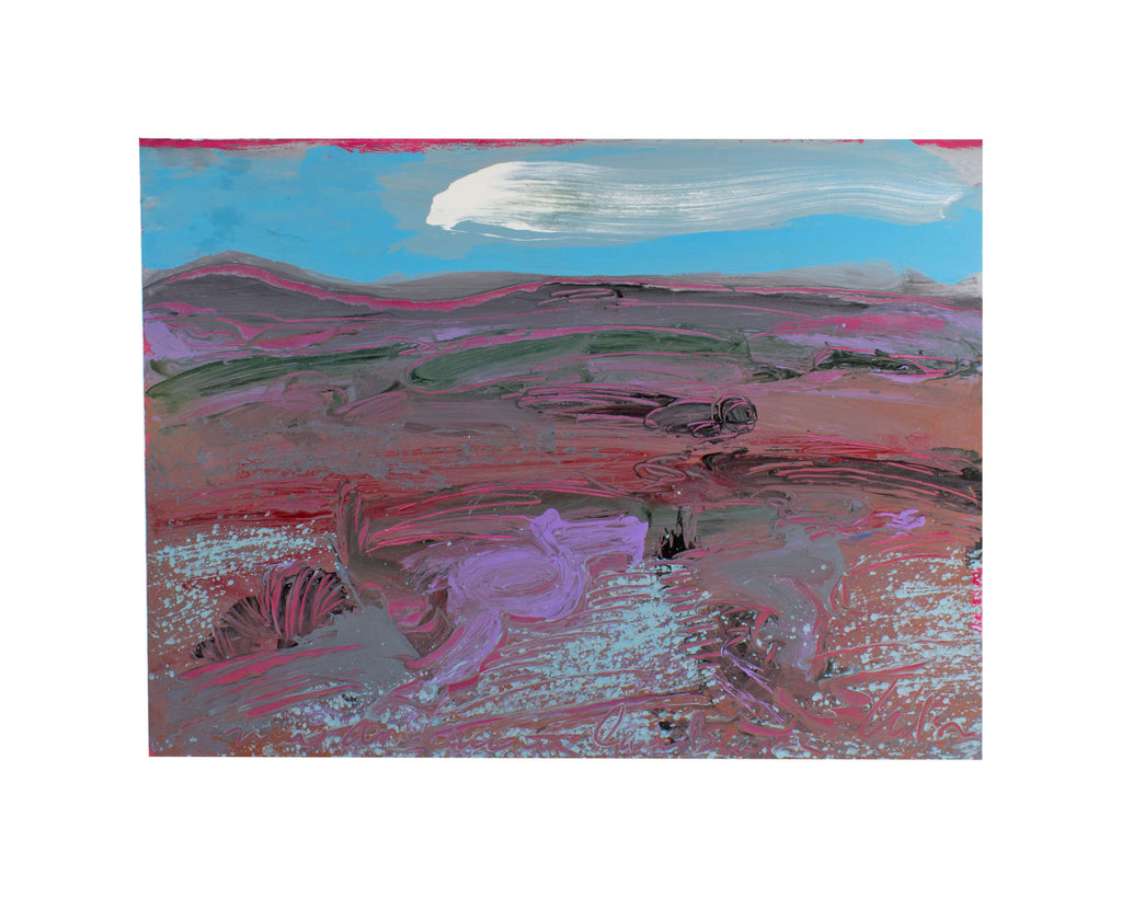 Harry Hilson 1980s “New American Landscape” Abstract Landscape Acrylic Painting on Paper