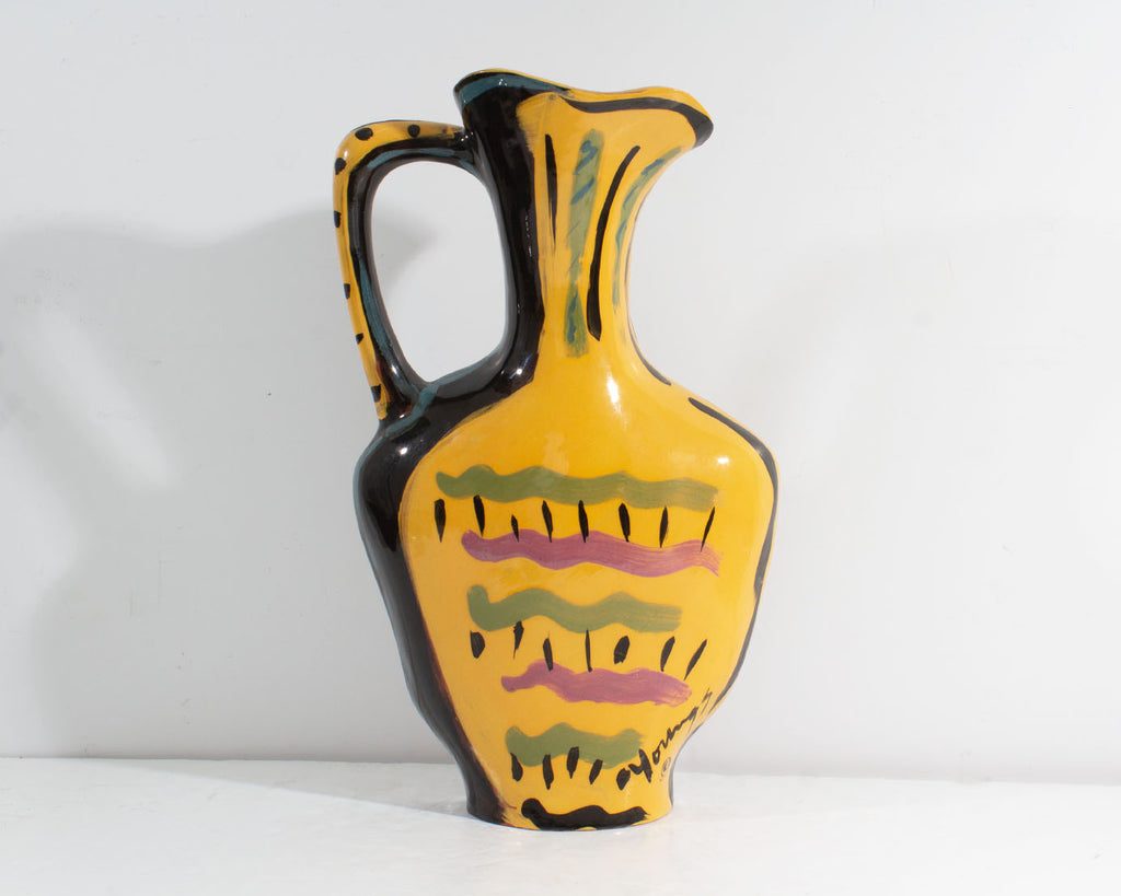 Kathryn Youngs Signed Postmodern Studio Pottery Pitcher