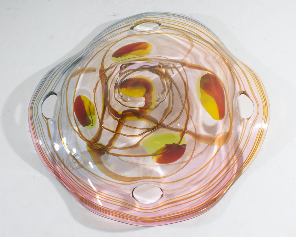 Adam Jablonski Signed Art Glass Centerpiece Bowl