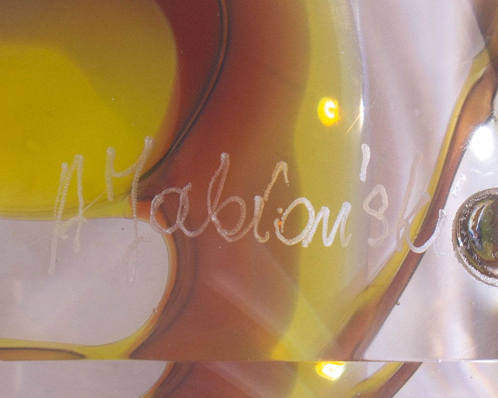 Adam Jablonski Signed Art Glass Centerpiece Bowl