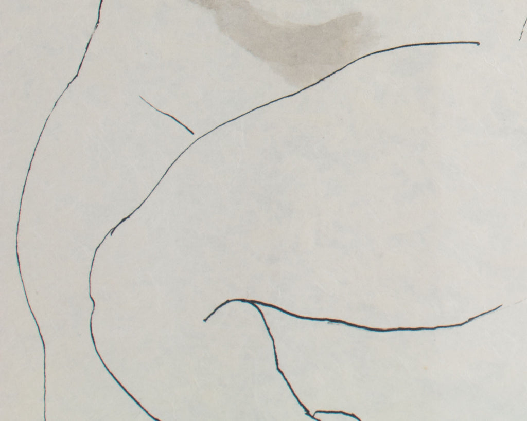 Abstract Ink Drawing of a Nude Woman