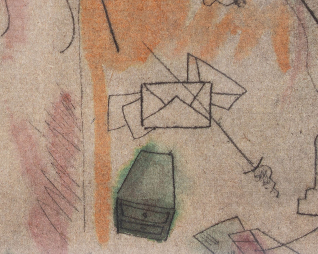 Robert Ray Signed 1948 “The Desk” Hand-Colored Abstract Etching