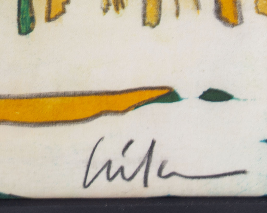 Harry Hilson Signed Abstract Landscape Batik