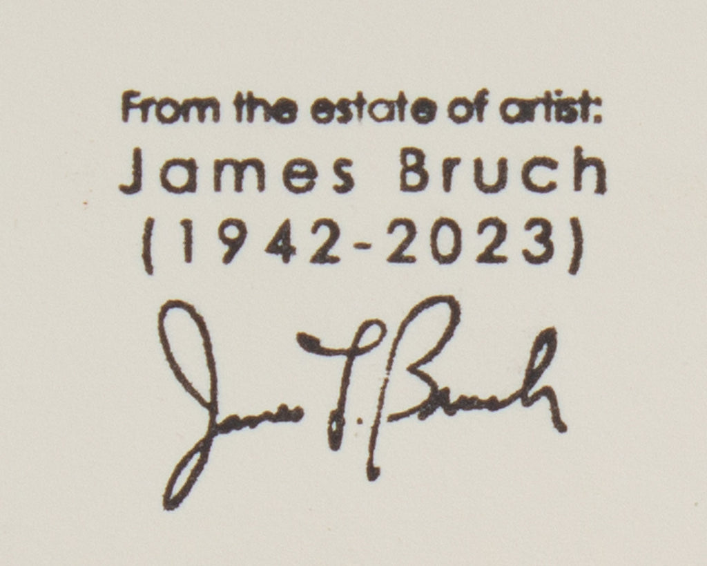 James Bruch Signed 1968 Charcoal Drawing of a Man