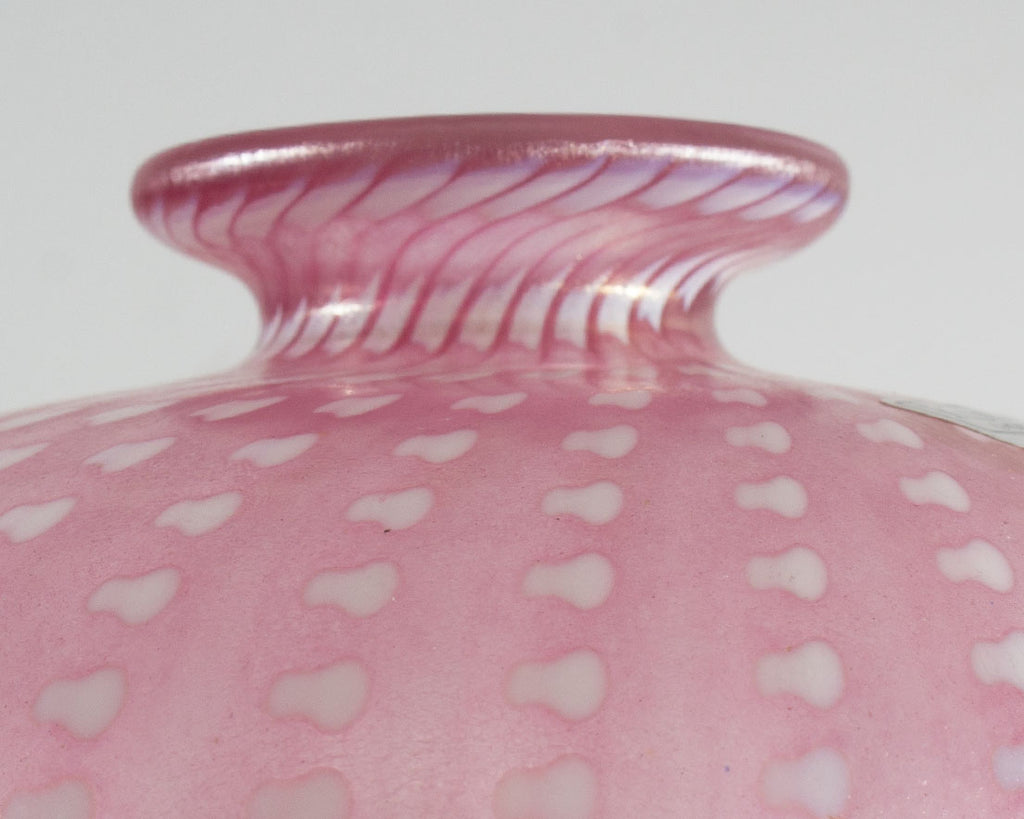Bertil Vallien Kosta Boda 1980s “Minos” #48466 Pink and White Glass Vase