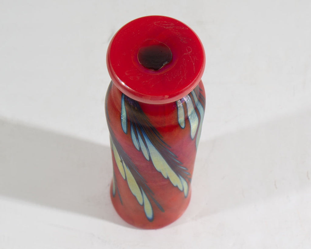 Charles Lotton Signed 1980 Art Glass Bud Vase