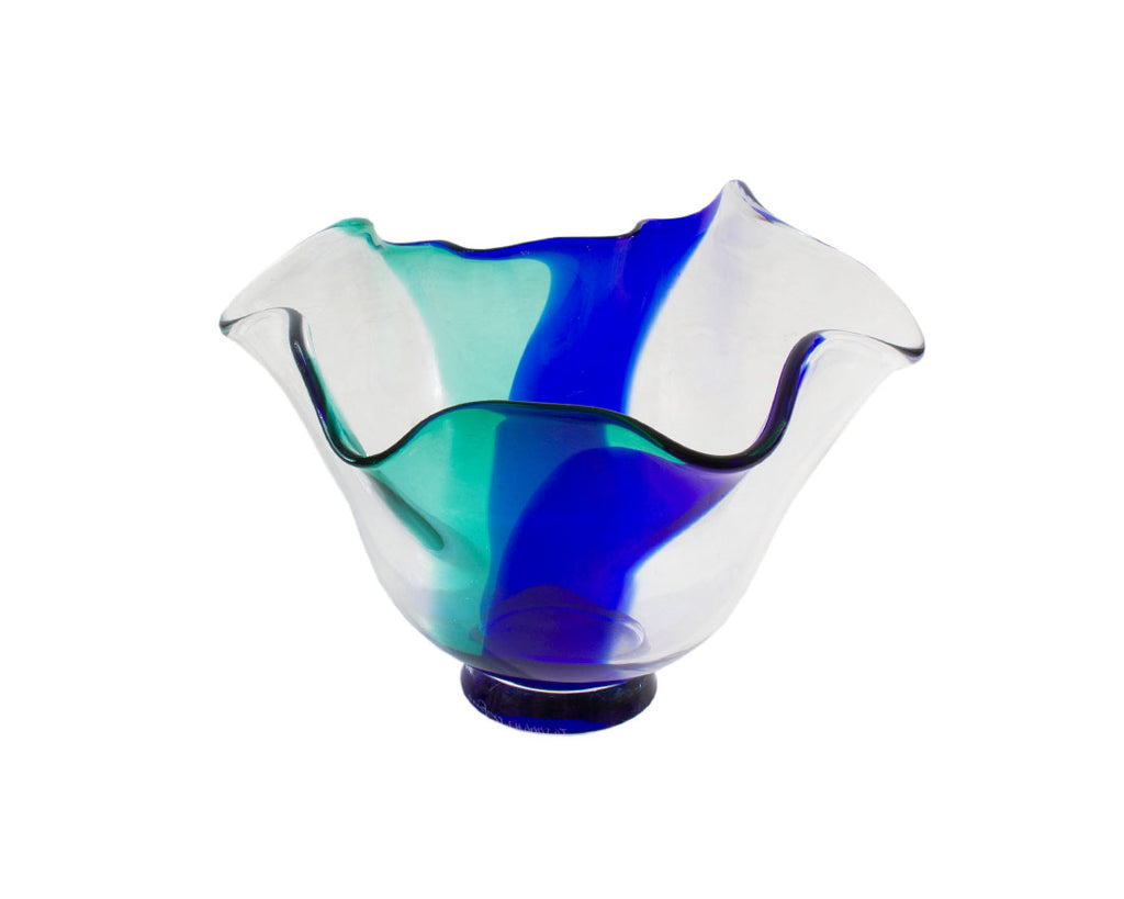 Lars Hellsten Orrefers Sweden Glass Ruffle Bowl