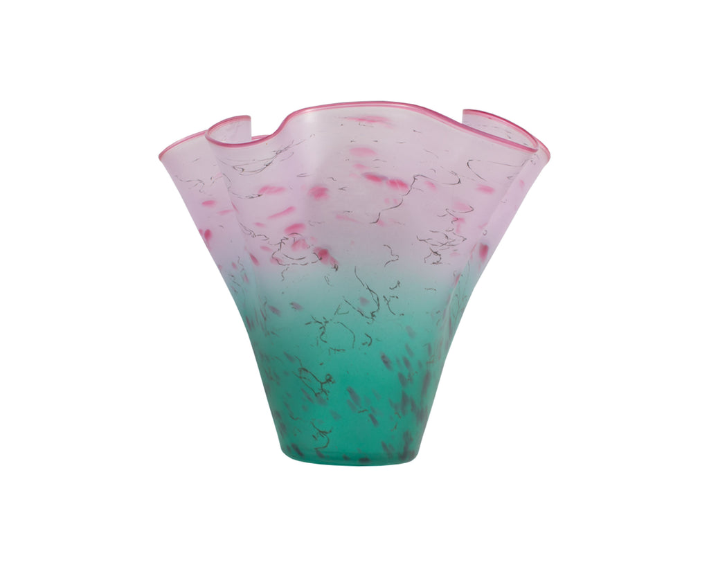 Curtiss Brock CB Signed Art Glass Ruffle Vase