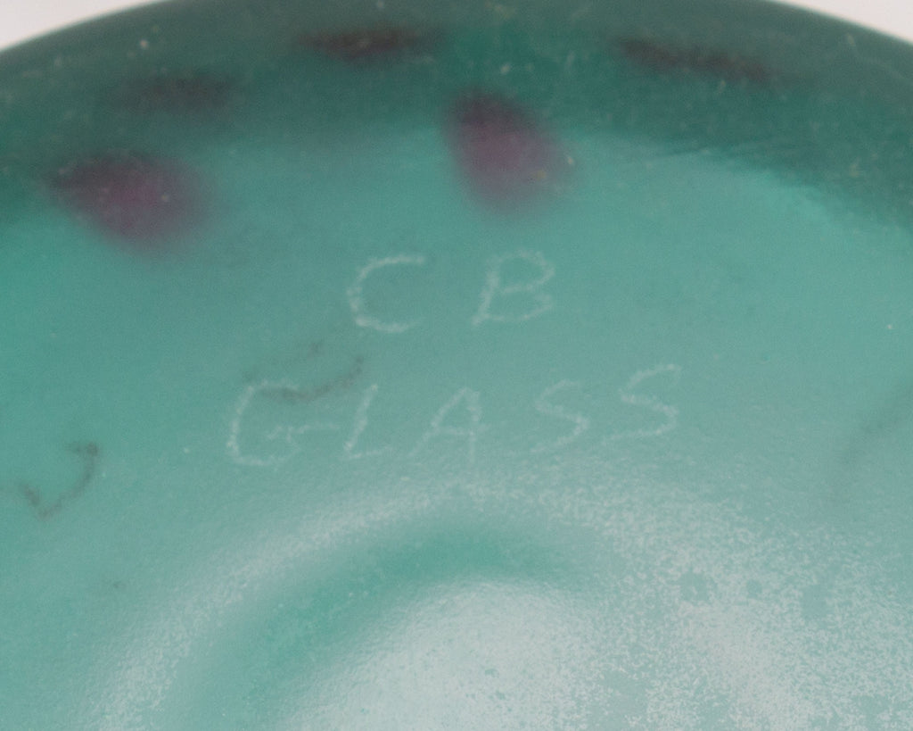 Curtiss Brock CB Signed Art Glass Ruffle Vase