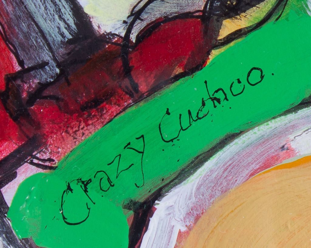 James L. Bruch Signed 2013 “Crazy Cuckoo” Abstract Mixed Media Painting