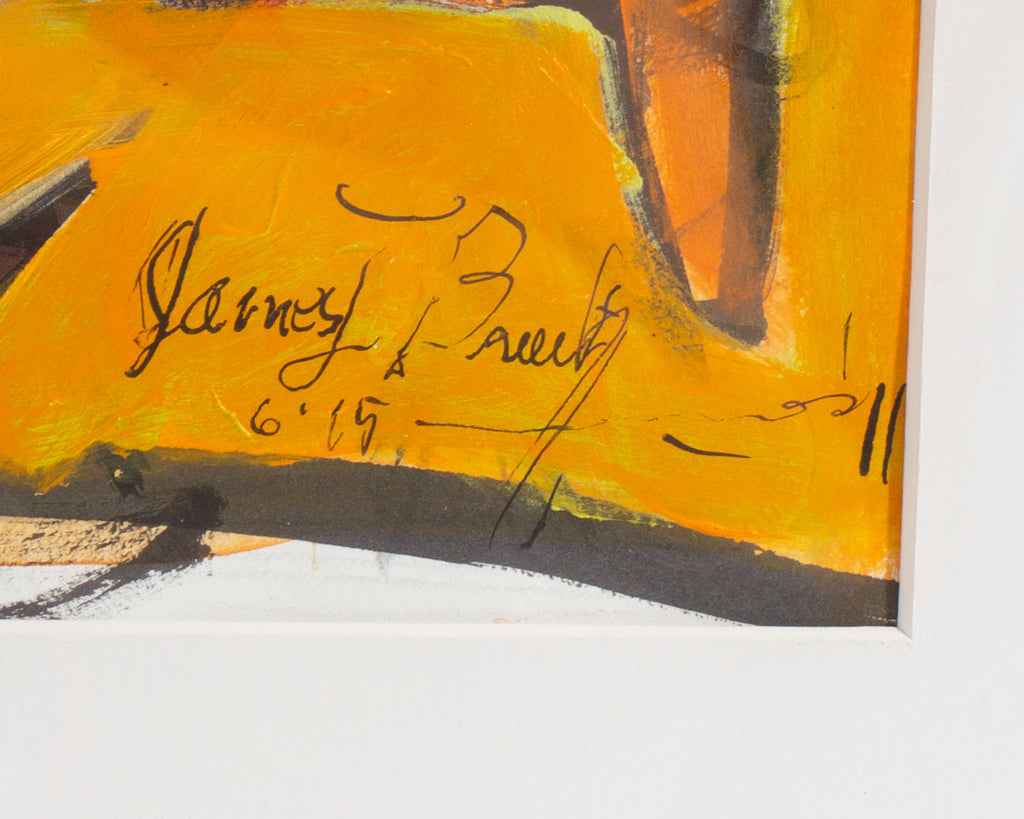 James L. Bruch Signed 2011 “Message from Roswell” Abstract Mixed Media Painting