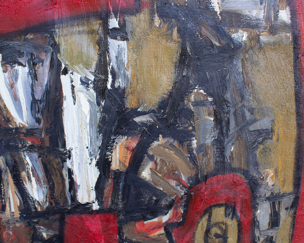 James L. Bruch 1960s Abstract Oil on Canvas Painting