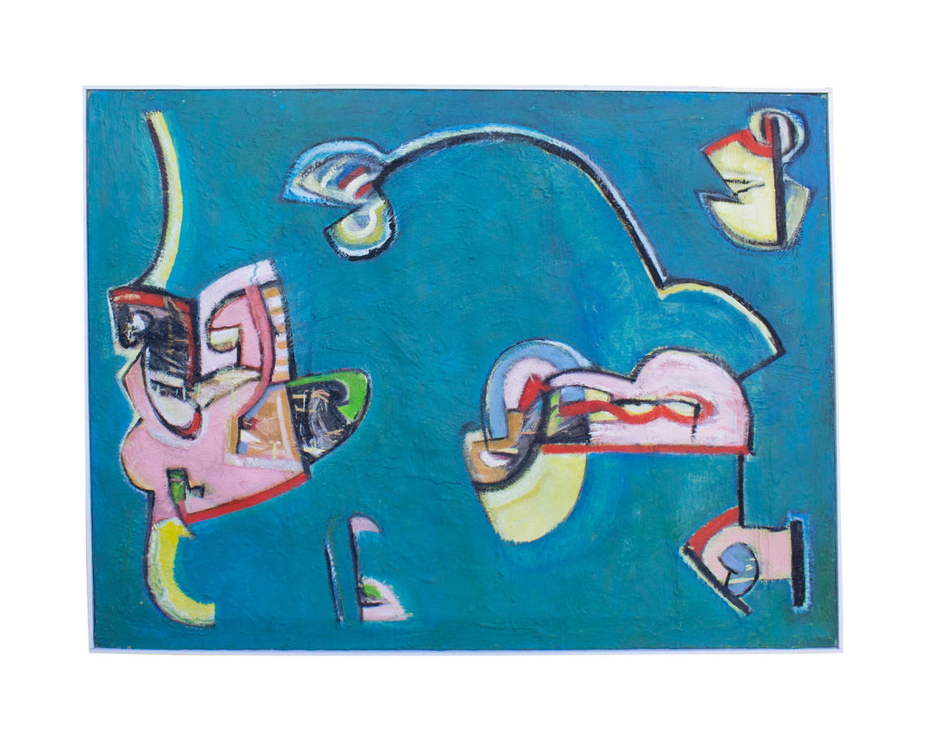 James L. Bruch 1960s Oil on Canvas Abstract Painting