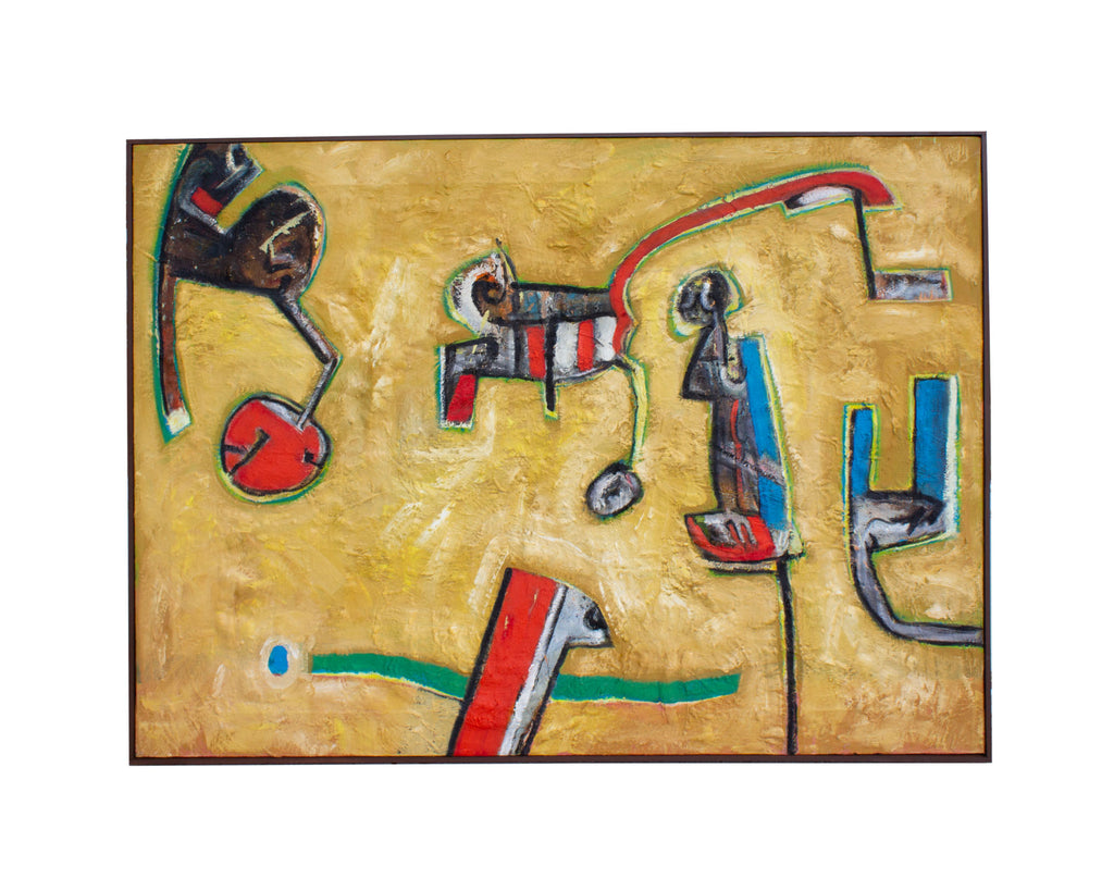 James L. Bruch 1960s Abstract Oil on Canvas Painting