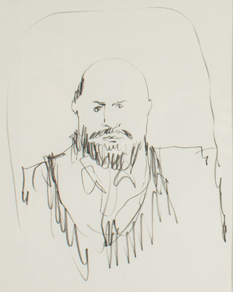 James L. Bruch Abstract Charcoal Portrait Drawing
