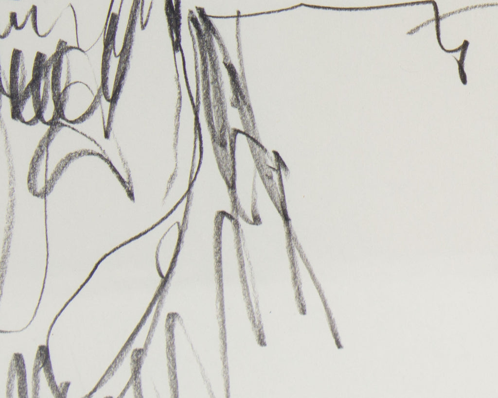 James L. Bruch Abstract Charcoal Portrait Drawing