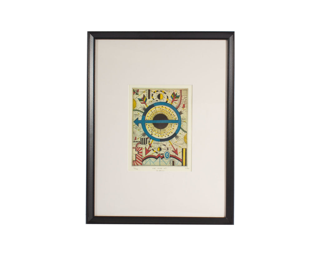 Tony Fitzpatrick Signed 2011 “The Map Of Mercy” Limited Edition Color Etching