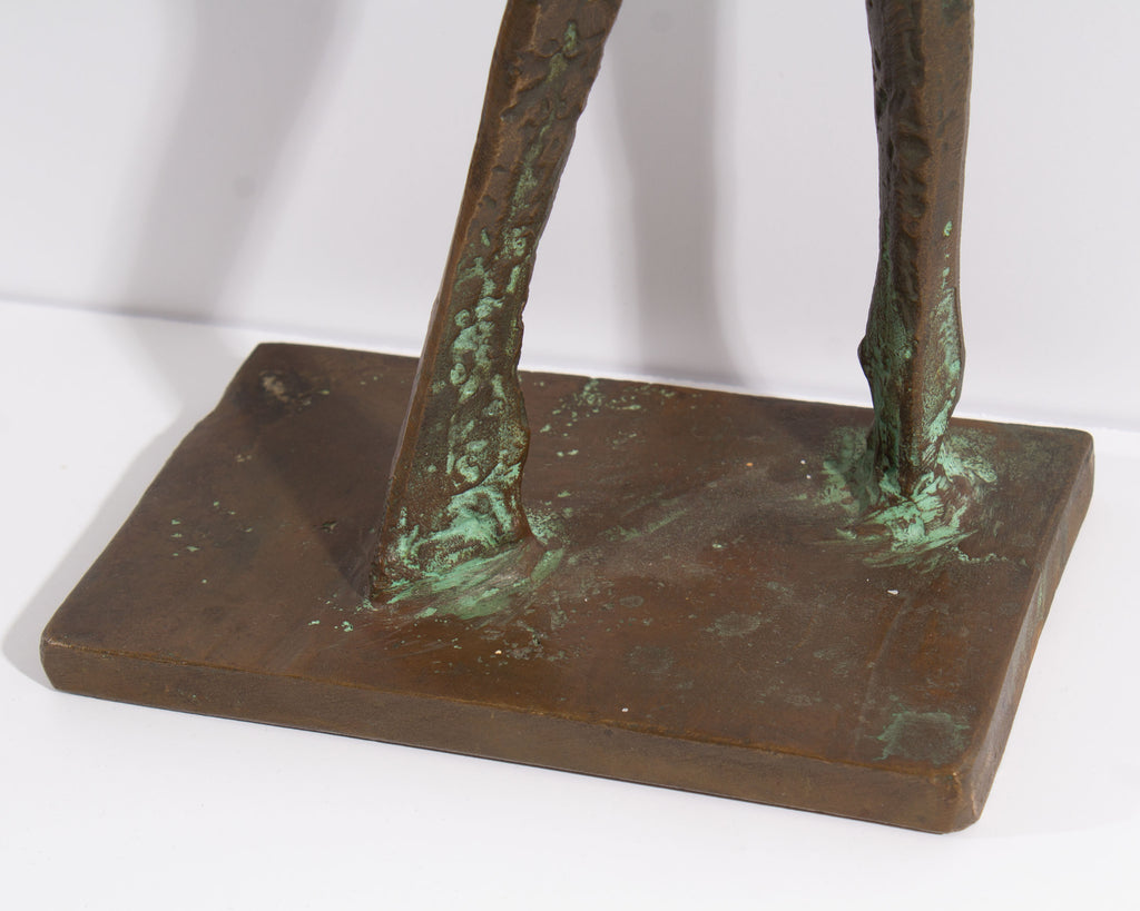 Theodore Gall Signed 1976 Abstract Bronze Sculpture of a Nude Figure