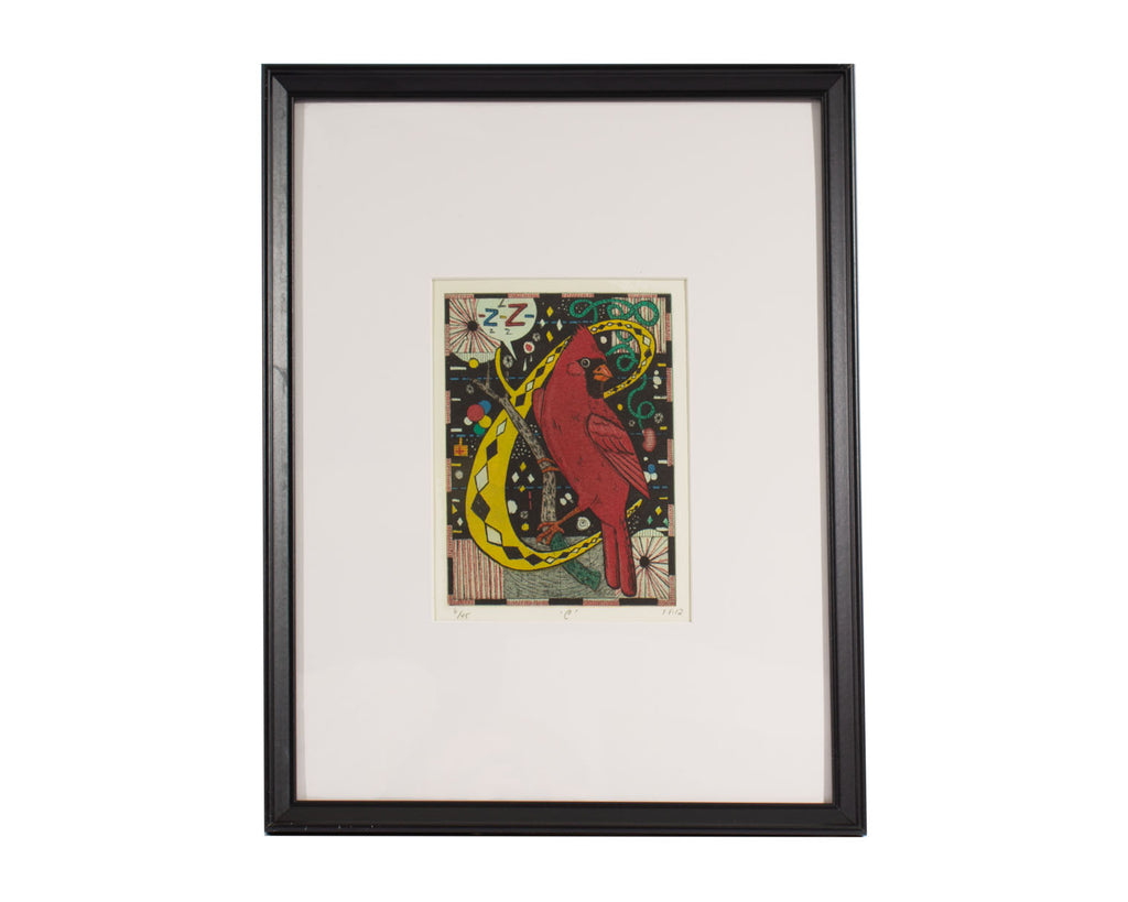 Tony Fitzpatrick Signed 2012 “C” Limited Edition Color Etching