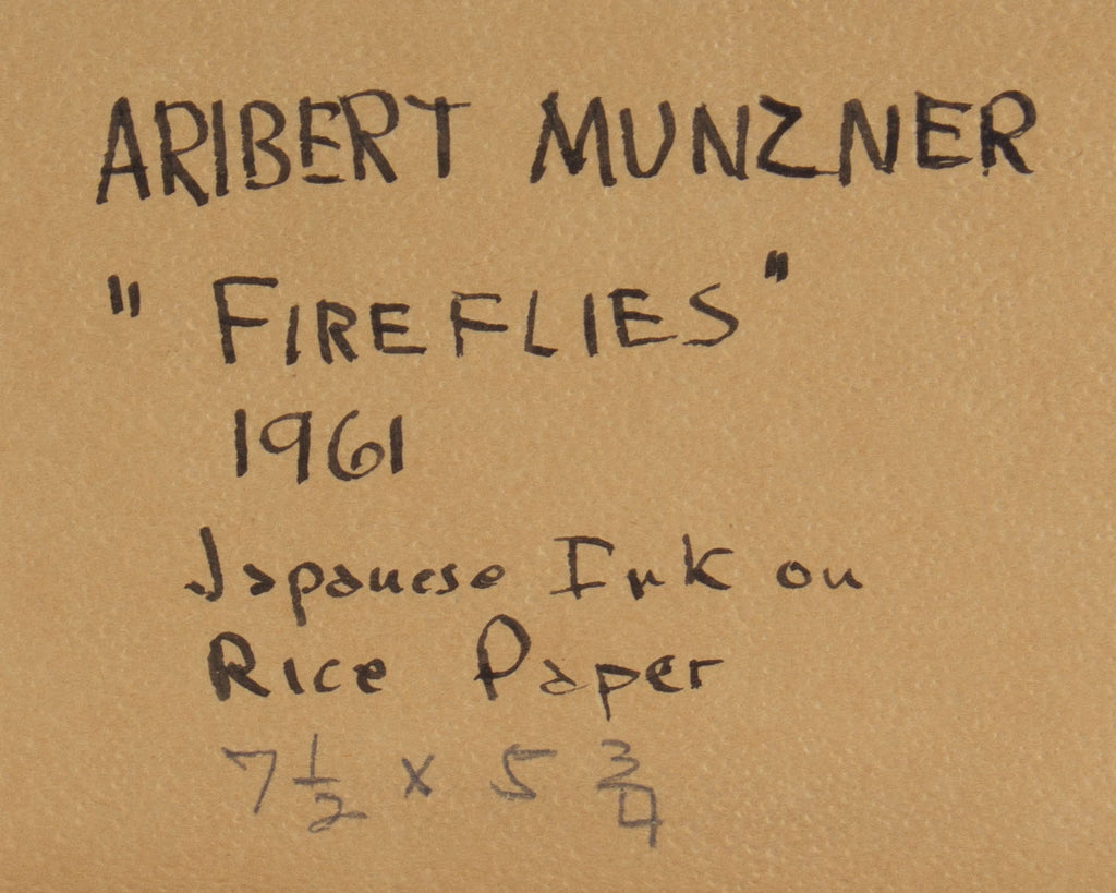 Aribert “Ari” Munzner Signed 1961 “Fireflies” Abstract Ink Painting