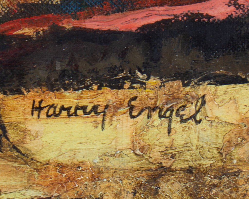 Harry Engel Signed Oil on Board Abstract Painting