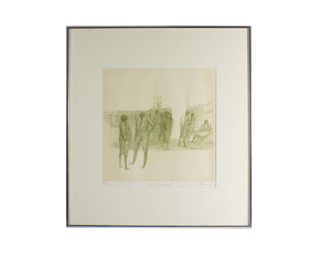 Harold Altman Signed “City Figures II” Limited Edition Etching