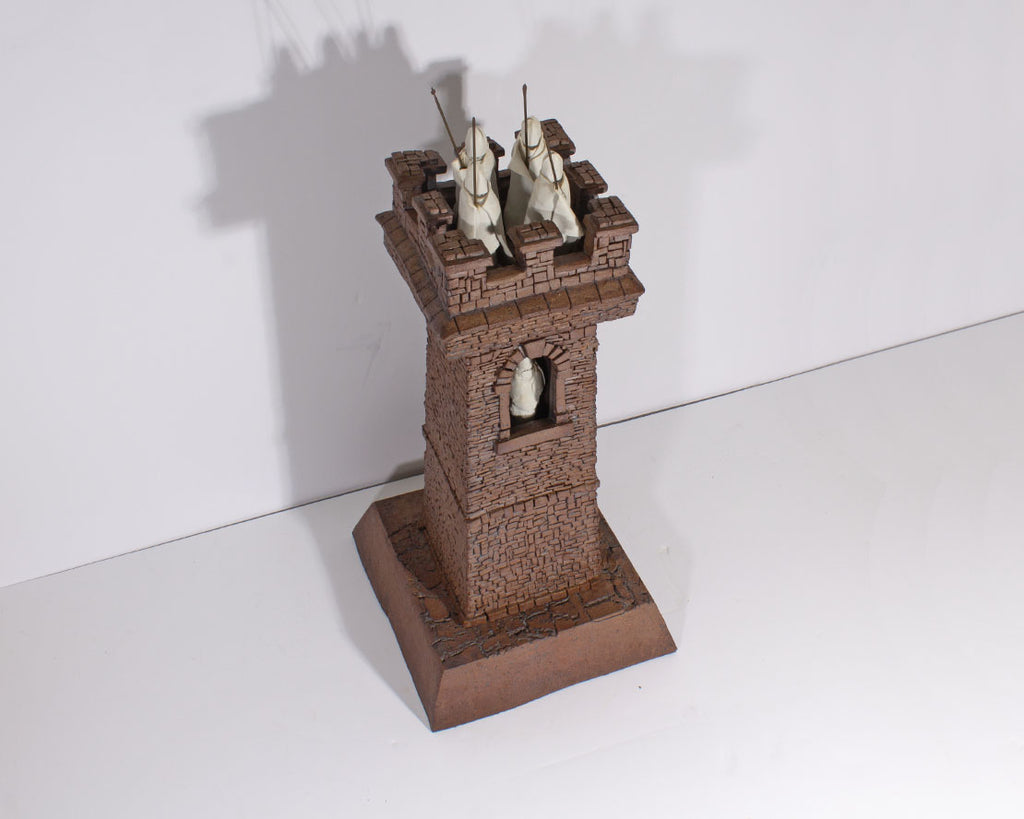 Gerald G. Boyce Signed 1990 Ceramic Sculpture of a Tower