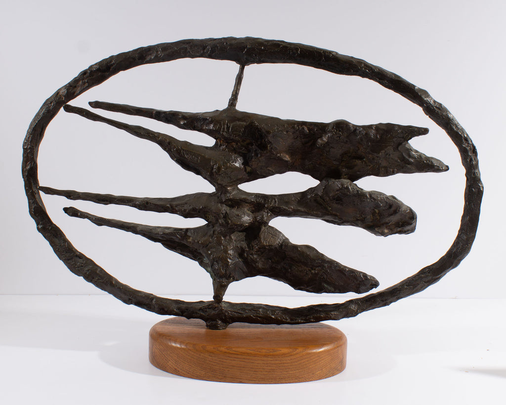 Gérard Koch 1968 Signed Brutalist Bronze Abstract Sculpture