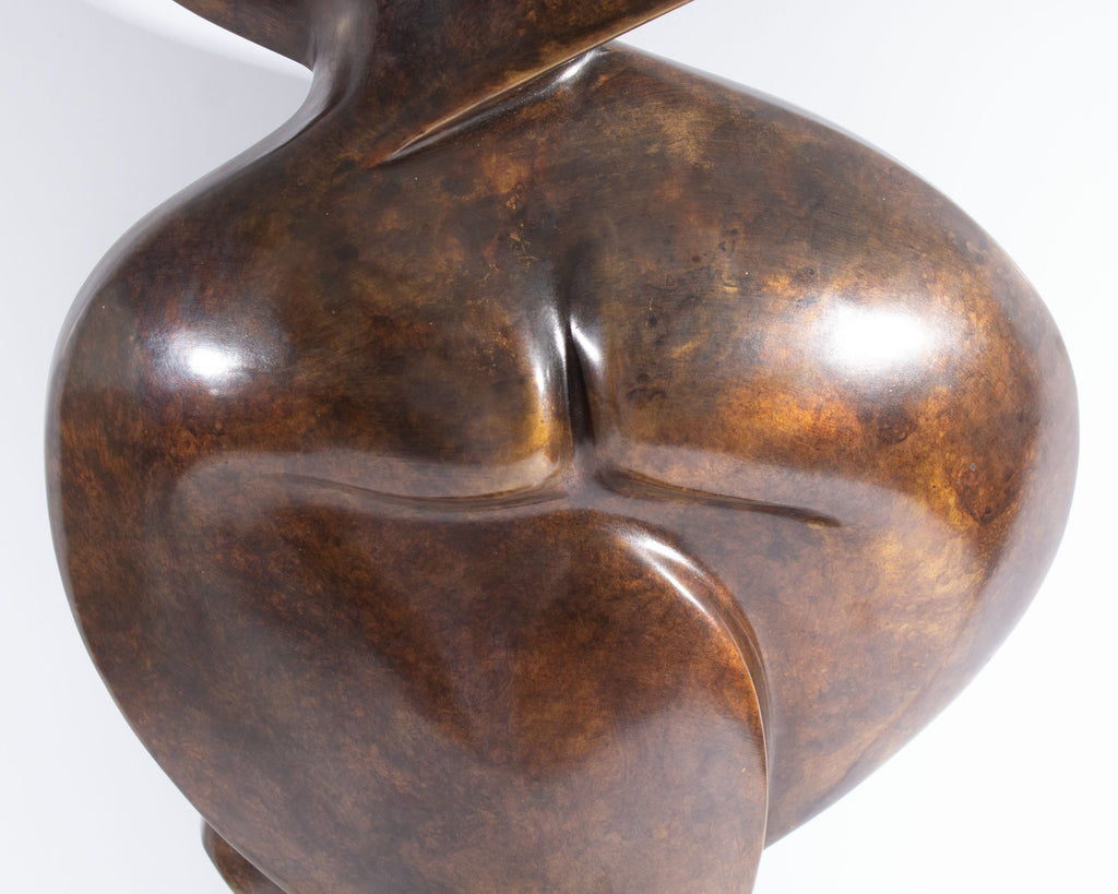 Fritz Olsen Signed 2006 “Double Take” Limited Edition Abstract Bronze Nude Sculpture