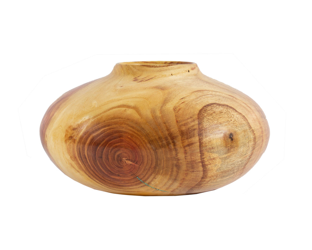 Mike Nathal Signed 2016 Honey Locust Turned Wooden Vase