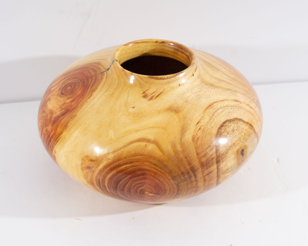 Mike Nathal Signed 2016 Honey Locust Turned Wooden Vase