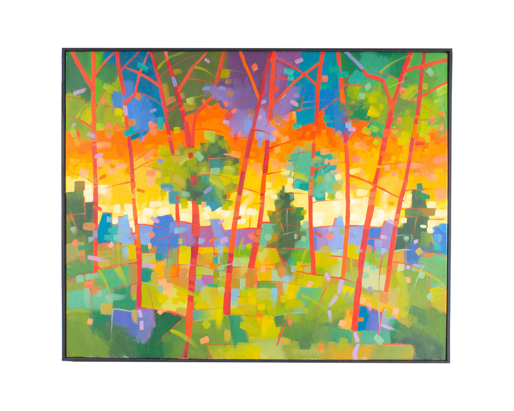 Jerry Points “Spotted Sunset” Abstract Oil on Linen Landscape Painting