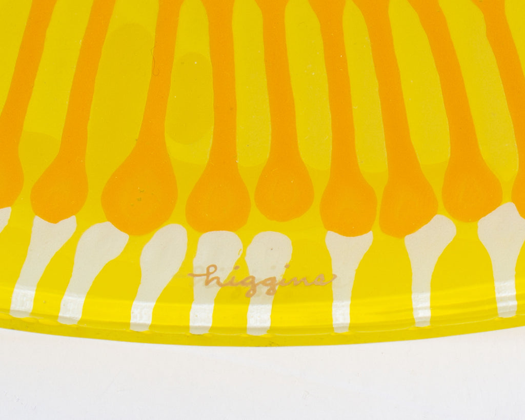 Higgins Glass Yellow and Orange 13.75” Platter