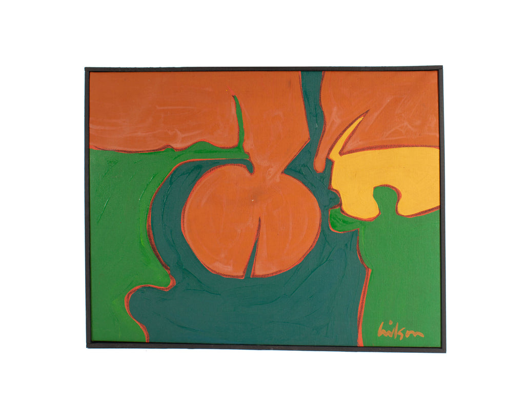 Harry Hilson Signed 1980s Acrylic on Canvas Abstract Painting