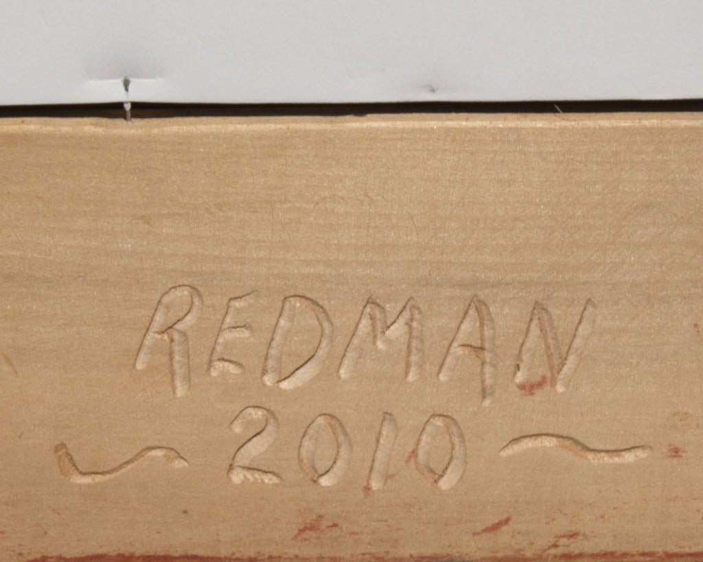 Steve Redman Signed 2010 Wooden Pipe Mirror Assemblage