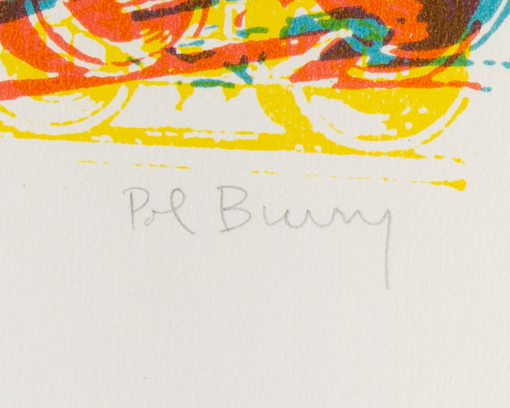 Pol Bury Signed 1966 “Cinetization X” Serigraph of a Train