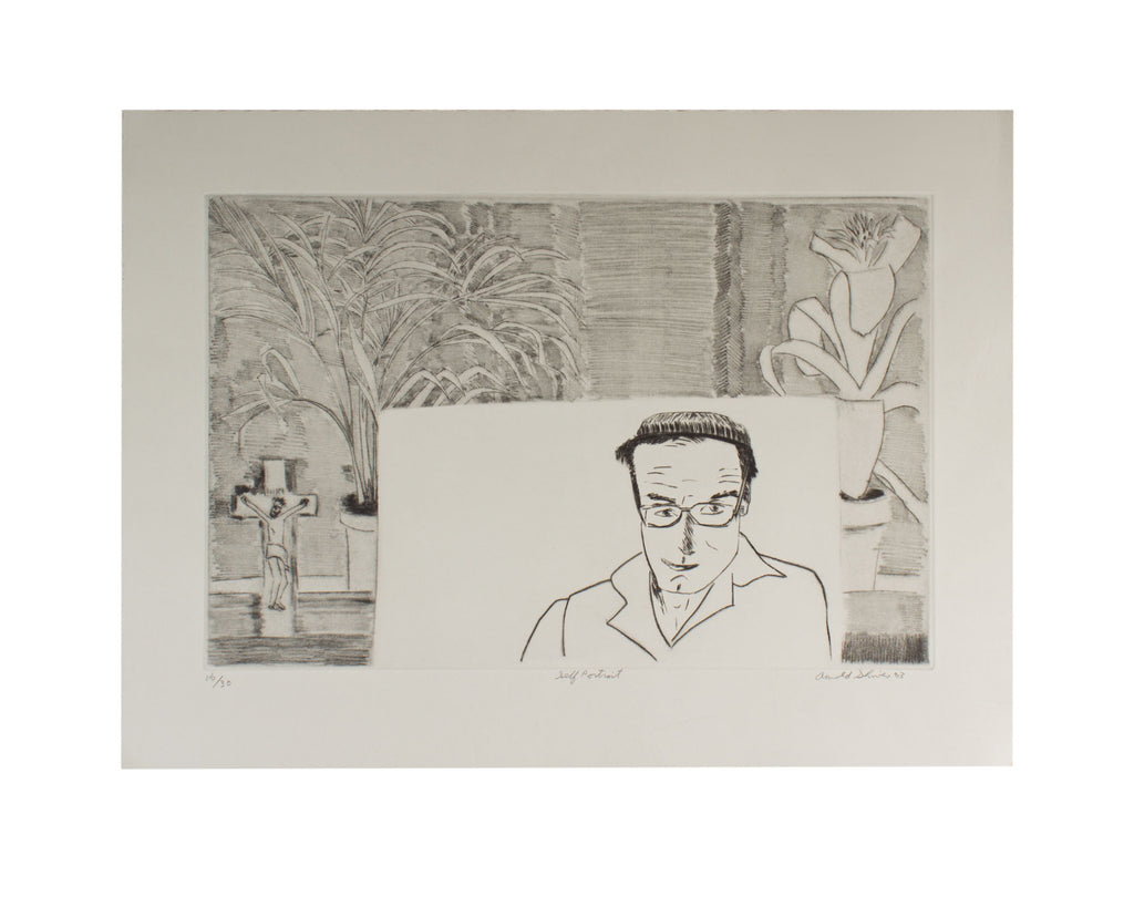 Arnold Shives Signed 1983 “Self Portrait” Limited Edition Intaglio Print
