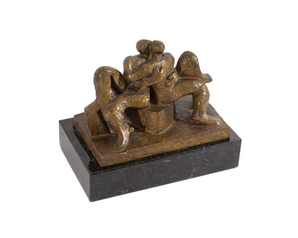 Andre Beaudin “Lovers” Limited Edition Cubist Style Bronze Sculpture