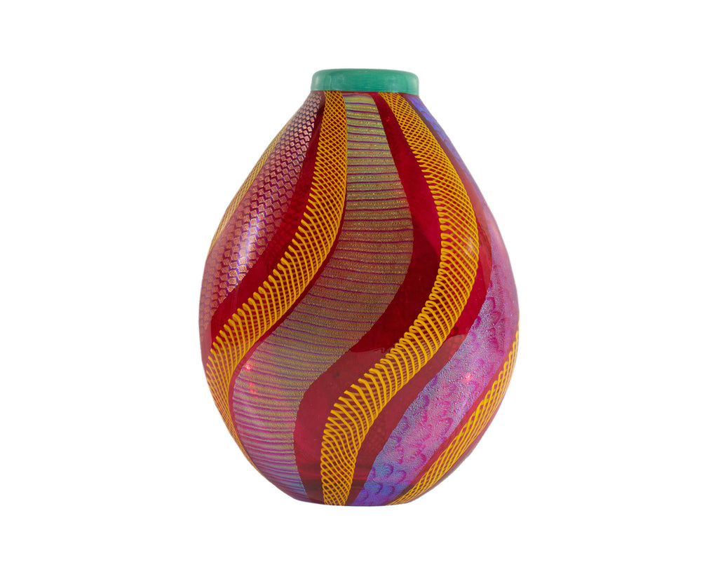 Ken and Ingrid Hanson Signed 2019 Art Glass Vase