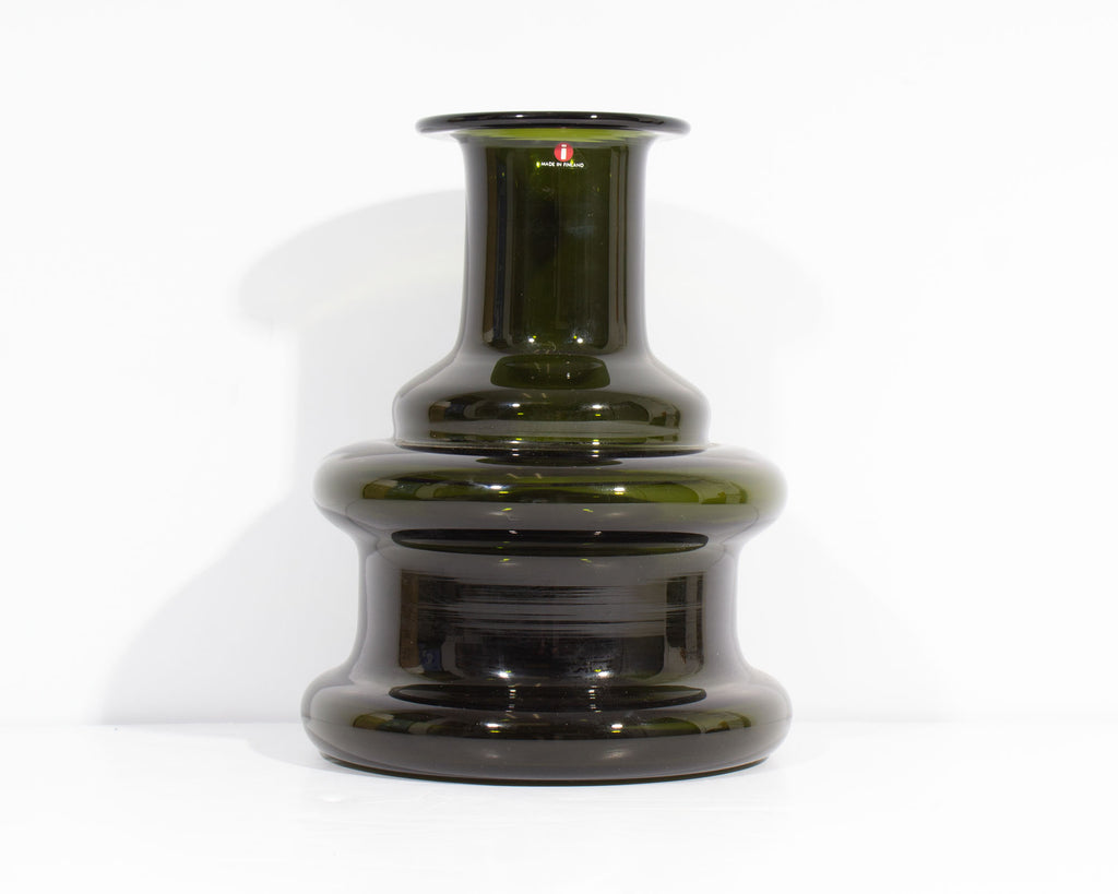 Timo Sarpaneva Iittala Finland “Novitas” Green Glass Vase