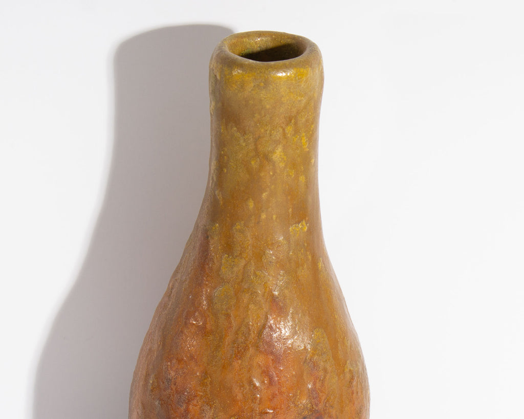 Marcello Fantoni Raymor Italian Orange and Brown Ceramic Vase