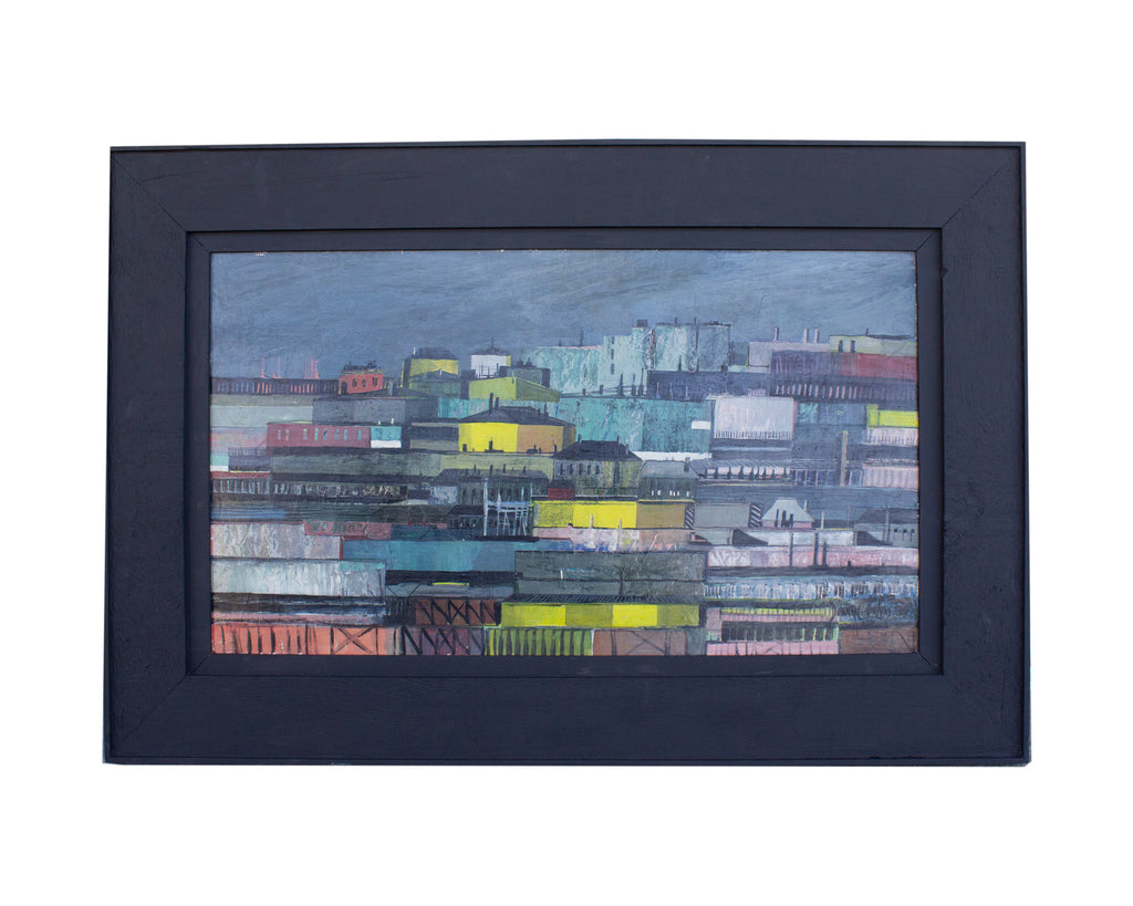 Donna C. Perkins Signed “View From a Train” Mixed Media Painting