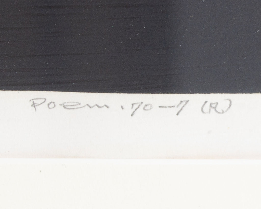 Haku Maki Signed 1970 “Poem 70-7 (R)” Embossed Woodblock Print