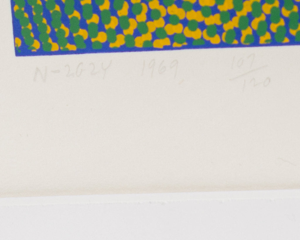 Josef Allen Levi Signed 1969 “N-2G2Y” Op Art Serigraph