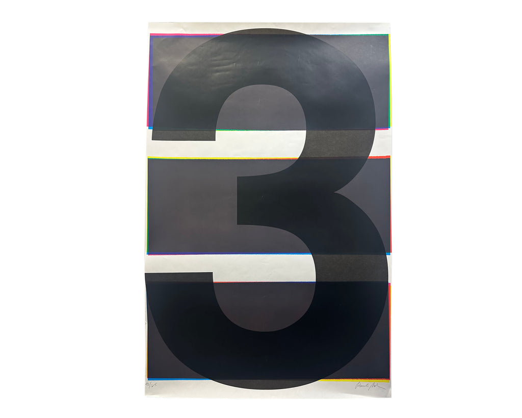 Paula Scher Signed “3” Numbers Series Limited Edition Serigraph Poster