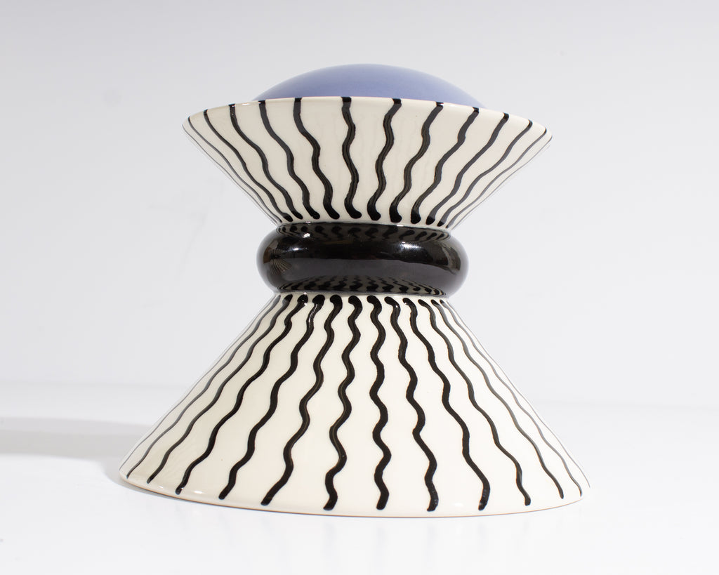 Michael Duvall Signed Postmodern Ceramic Candlestick Holders